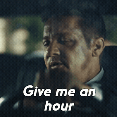 A Man In A Suit Says Give Me An Hour While Sitting In A Car GIF