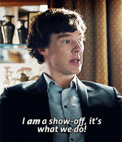 A Man In A Suit Says I Am A Show-Off It 'S What We Do . GIF