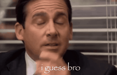 A Man In A Suit Says I Guess Bro With His Eyes Closed GIF