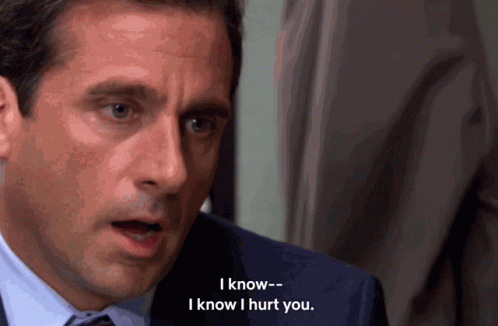 A Man In A Suit Says I Know- I Know I Hurt You GIF