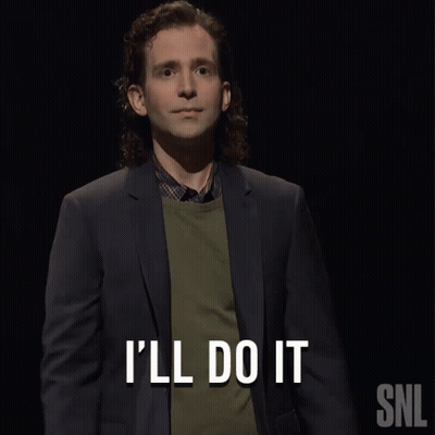 A Man In A Suit Says I 'Ll Do It In Front Of A Snl Logo GIF
