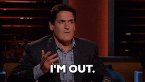 A Man In A Suit Says " I 'M Out " While Holding A Pen GIF