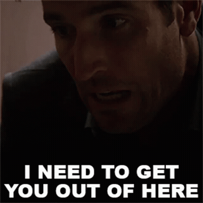 A Man In A Suit Says I Need To Get You Out Of Here . GIF