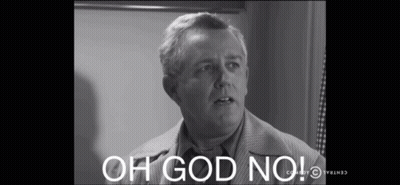 A Man In A Suit Says Oh God No GIF