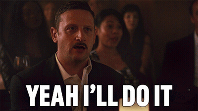 A Man In A Suit Says Yeah I 'Ll Do It In Front Of A Crowd GIF