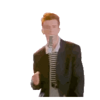 A Man In A Suit Singing Into A Microphone Sticker