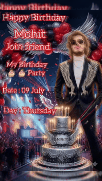A Man In A Suit Standing Next To A Birthday Cake GIF