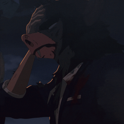 A Man In A Suit Stands In The Rain With His Hand On His Face GIF