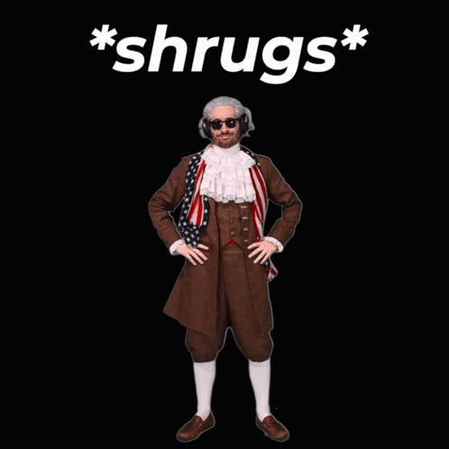 A Man In A Suit With The Word Shrugs On The Bottom GIF