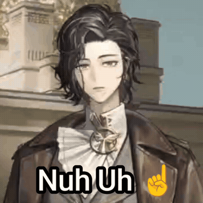 A Man In A Suit With The Words Nuh Uh Written On His Face GIF