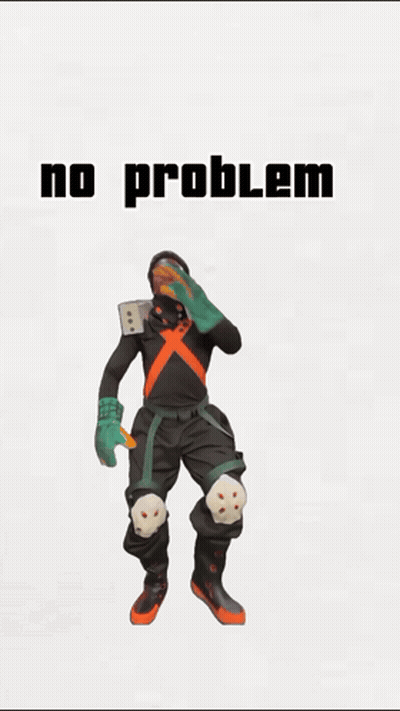 A Man In A Superhero Costume Is Dancing With The Words " No Problem " Written Above Him GIF
