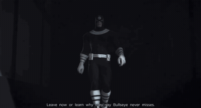 a man in a superhero costume is holding playing cards and says leave now or son