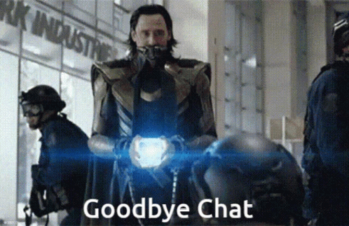 A Man In A Superhero Costume Is Saying Goodbye Chat While Holding A Sword . GIF