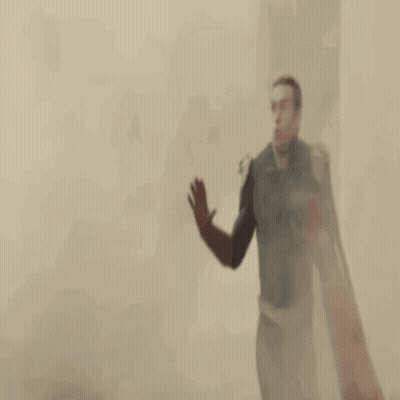 A Man In A Superhero Costume Is Standing In Front Of A Banner GIF