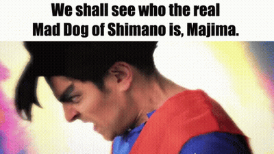 A Man In A Superhero Costume Says We Shall See Who The Real Mad Dog Of Shimano Is GIF