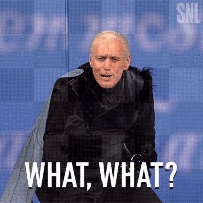 A Man In A Superhero Costume Says What What On A Blue Background GIF