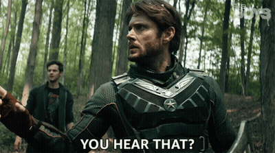 A Man In A Superhero Outfit Says You Hear That GIF