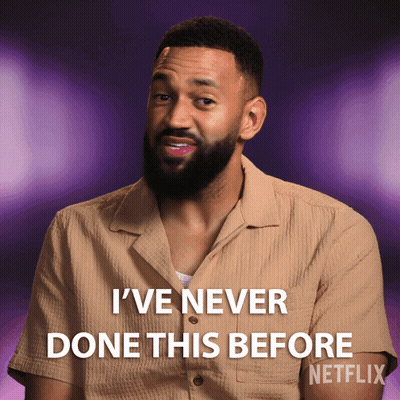 A Man In A Tan Shirt Says I 'Ve Never Done This Before Netflix GIF