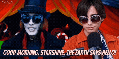 A Man In A Top Hat And Sunglasses Says " Good Morning Starshine The Earth Says Hello " GIF
