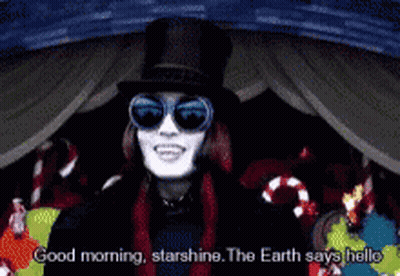 A Man In A Top Hat And Sunglasses Says Good Morning Starshine The Earth Says Hello GIF