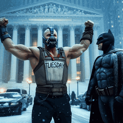 A Man In A Tuesday Vest Is Standing Next To A Batman GIF