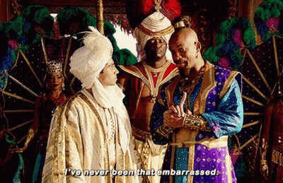 A Man In A Turban Says " I 'Ve Never Been That Embarrassed " While Talking To Another Man GIF