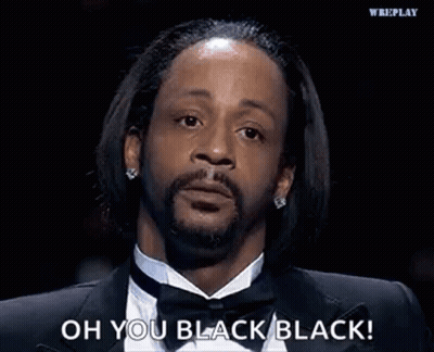 A Man In A Tuxedo And Bow Tie Is Saying `` Oh You Black Black ! '' GIF