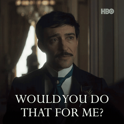 A Man In A Tuxedo And Tie Is Asking Would You Do That For Me GIF