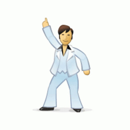 A Man In A Tuxedo Is Dancing With His Arm Up GIF