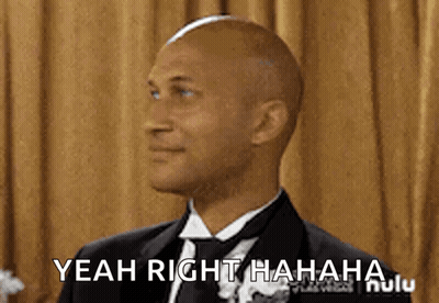 A Man In A Tuxedo Is Laughing And Says Yeah Right Hahaha GIF