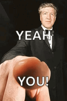 Man In Tuxedo Pointing With Yeah You Text GIF