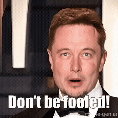 A Man In A Tuxedo Says " Do N't Be Fooled " In Front Of His Face GIF