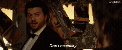 A Man In A Tuxedo Says " Don T Be Cocky " GIF