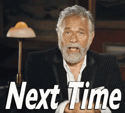 A Man In A Tuxedo Says Next Time In White Letters GIF