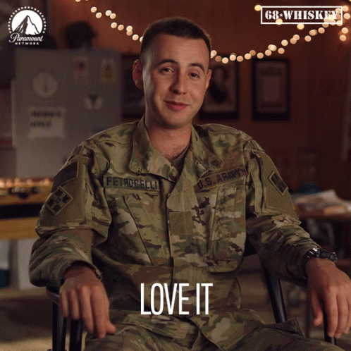 U.S. Army Smiling Man Saying Love It GIF