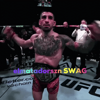 A Man In A Ufc Ring With The Words Elmatadorszn Swag GIF