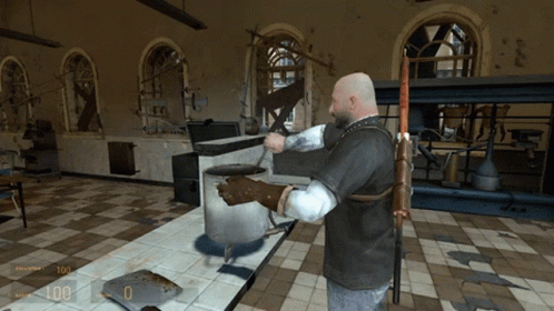 A Man In A Video Game Has A Score Of 0 GIF