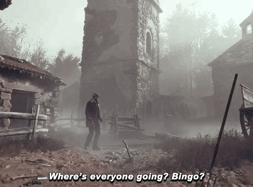 A Man In A Video Game Is Asking Where 'S Everyone Going Bingo ' GIF
