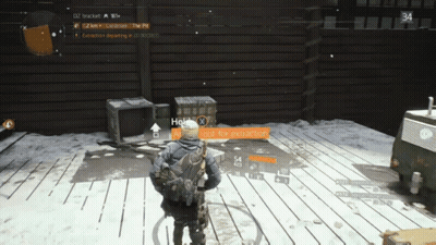 A Man In A Video Game Is Standing In Front Of A Wooden Fence With The Number 34 In The Corner GIF