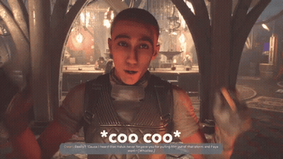 A Man In A Video Game Says " Coo Coo " At The Bottom GIF
