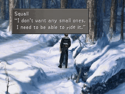 A Man In A Video Game Says " I Don 'T Want Any Small Ones I Need To Be Able To Ride It GIF