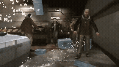 A Man In A Video Game Says Uhh Hey I 'M What Is Your Problem GIF