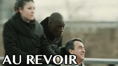 A Man In A Wheelchair Is Being Pushed By A Woman And Another Man . GIF