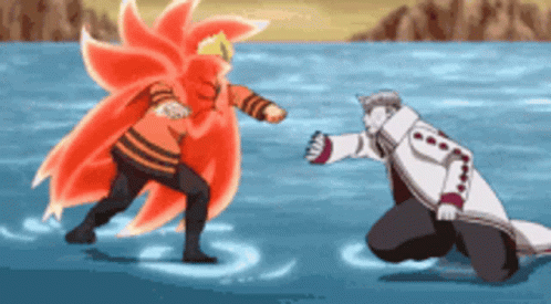 A Man In A White Coat Is Kneeling Down Next To Another Man In A Red Cape . GIF