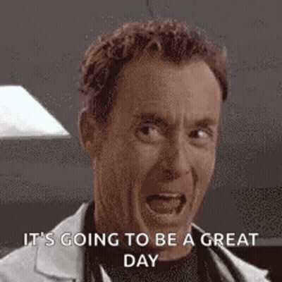 A Man In A White Coat Is Smiling And Says `` It 'S Going To Be A Great Day '' . GIF