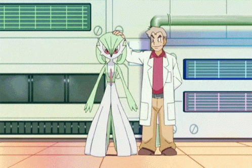A Man In A White Coat Stands Next To A Cartoon Character GIF