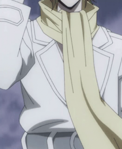A Man In A White Hat And Scarf Is Smiling GIF