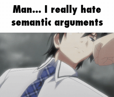 A Man In A White Shirt And Blue Plaid Tie Says " Man ... I Really Hate Semantic Arguments " In Black Letters GIF