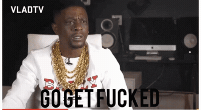 A Man In A White Shirt And Gold Chains Says Go Get Fucked On Vladtv GIF