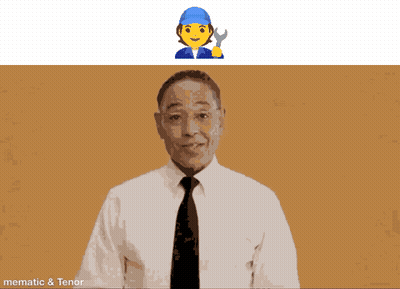 A Man In A White Shirt And Tie Holds A Wrench In His Hand GIF